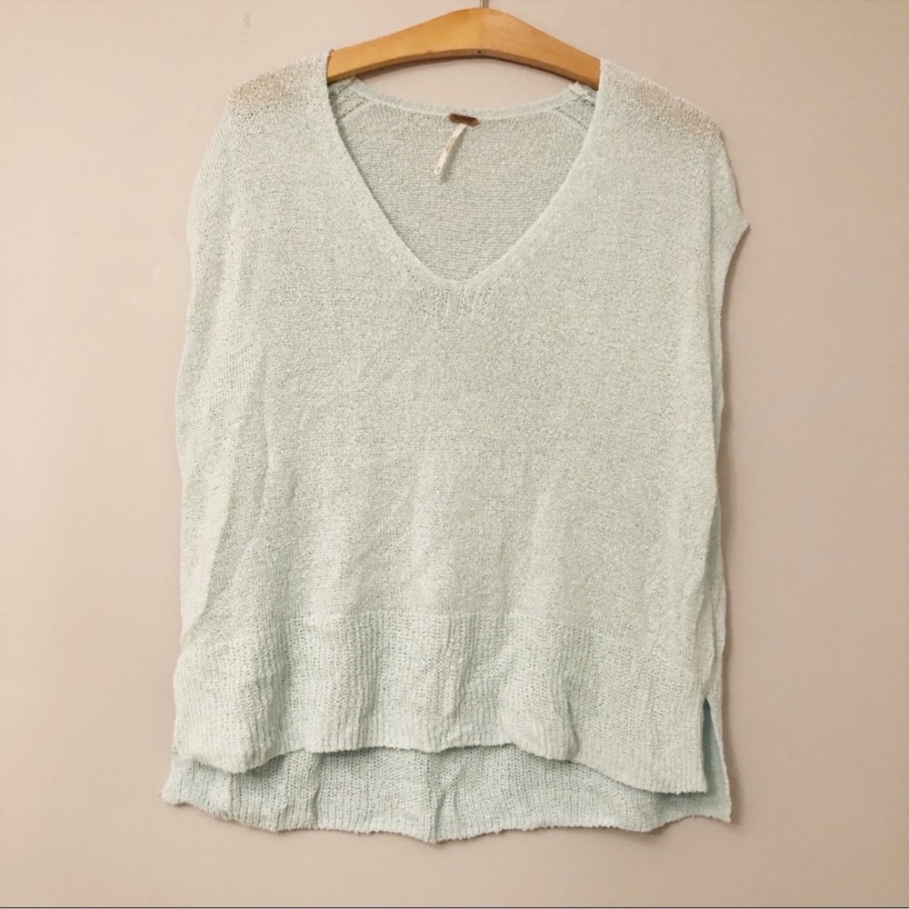 Free People Sky Blue Knit Top
